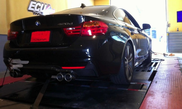 BMW 2013 F32 420d on dyno for ECU Remap at RPT Thailand