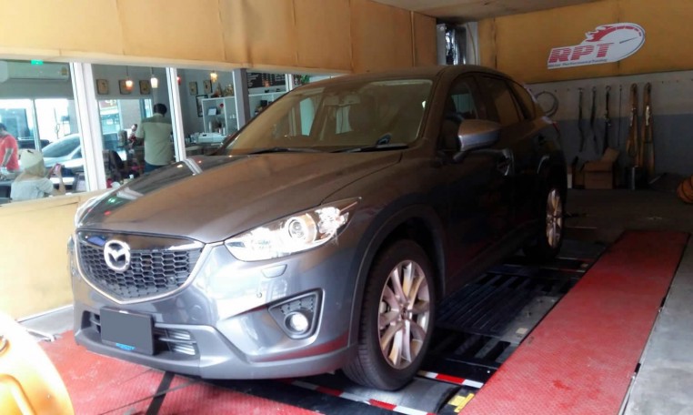 Front of Mazda CX5 on Ritter Performance Tuning Dyno in Thailand