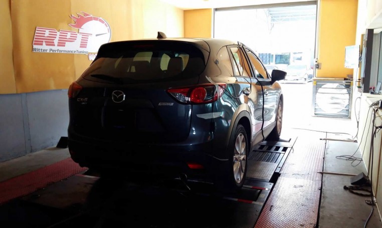 Rear of Mazda CX5 on Ritter Performance Tuning Dyno in Thailand