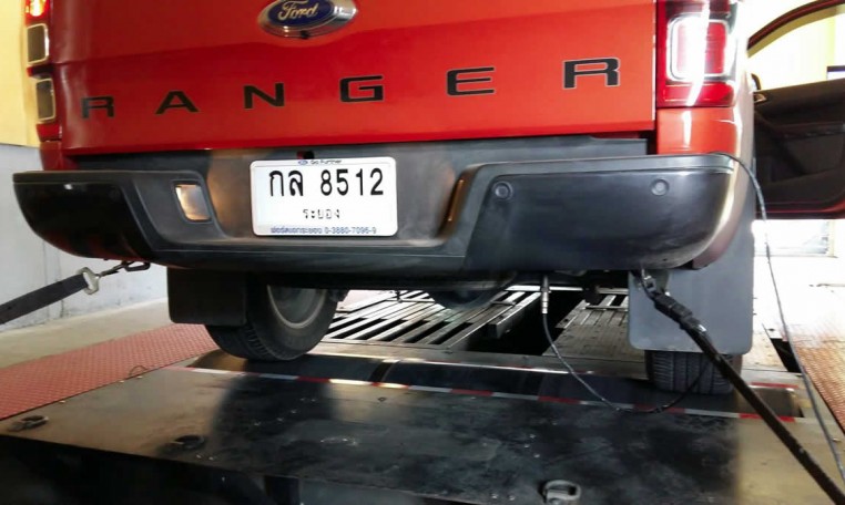 Ford Ranger T6 3.2L rear on dyno at RPT Thailand