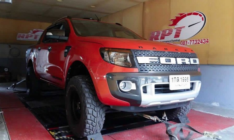 Ford Ranger 2012 on dyno for ECU Remapping at Ritter Performance Tuning Thailand