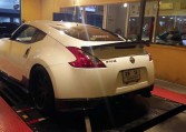 Nissan Fairlady 370Z rear view of a 2009 on dyno at RPT Thailand